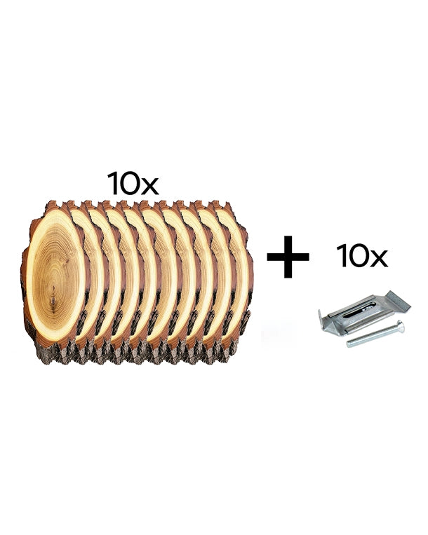 Lot de 10 plaques trophées en acacia 22×12 cm