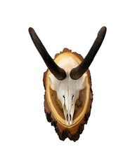 Gams Trophäe auf Akazien Schild