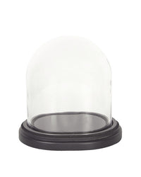 Handgefertigte Glaskuppel aus kristallklarem Glas mit stabilem Holzsockel; perfekt, um wertvolle Schädel, Präparate oder Kunstwerke staubfrei und elegant
