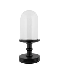 Handgefertigte Glaskuppel aus kristallklarem Glas mit stabilem Holzsockel; perfekt, um wertvolle Schädel, Präparate oder Kunstwerke staubfrei und elegant