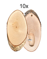 Birken-Trophäenschilder 10er-Set mit Kieferfach für Reh- oder Gams-Trophäen, ca. 22x12 cm, inklusive Stahl-Trophäenklammern – robuste, langlebige und stilvolle Schilder für die Jagdtrophäenmontage, mit Fach zur Aufbewahrung des Unterkiefers.