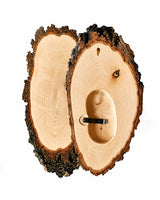 Handgefertigtes Birken Trophäenschild mit rustikaler Rinde zum Basteln, Gravieren und Montieren von Jagdtrophäen mit Kieferfach