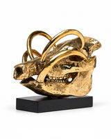 Babirusa-Schädel aus Bronze, gegenüberliegende Seitenansicht mit markanten Hauern