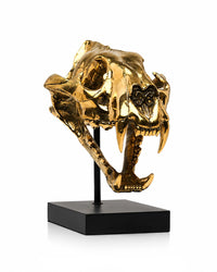 Deko Tiger Schädel Bronze