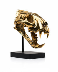 Deko Tiger Schädel Bronze