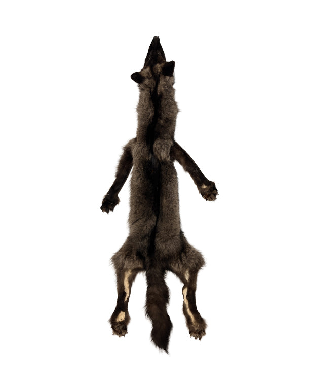 Real Black Wolf Fur Round