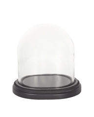Handgefertigte Glaskuppel aus kristallklarem Glas mit stabilem Holzsockel; perfekt, um wertvolle Schädel, Präparate oder Kunstwerke staubfrei und elegant