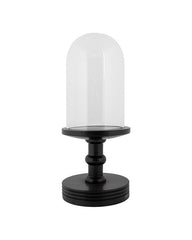 Handgefertigte Glaskuppel aus kristallklarem Glas mit stabilem Holzsockel; perfekt, um wertvolle Schädel, Präparate oder Kunstwerke staubfrei und elegant