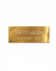 Individuelles Gravurschild Gold mit Wunschtext als Zusatzleistung für Trophäenschild und Jagdtrophäe
