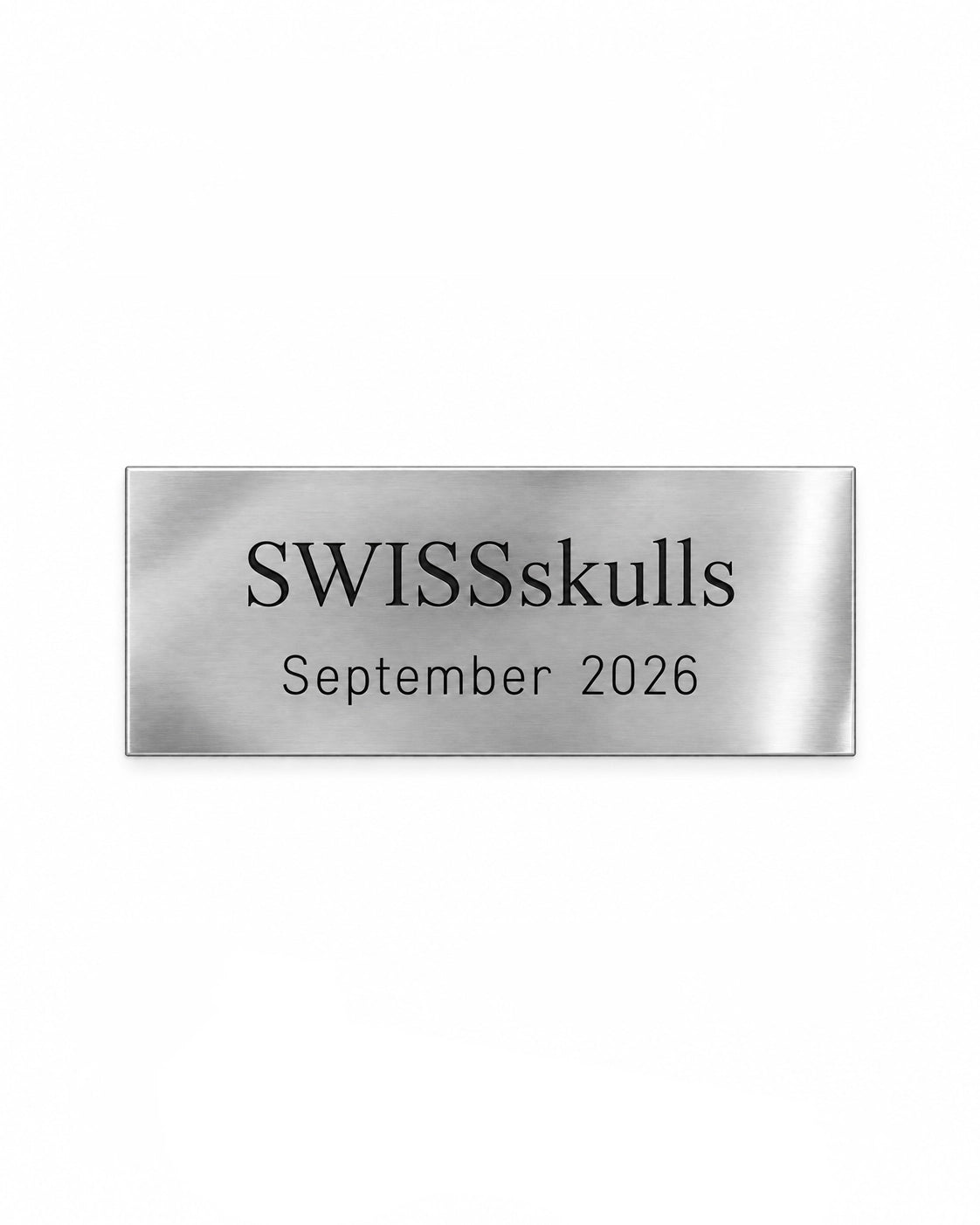 Individuelles Gravurschild Silber mit Wunschtext als Zusatzleistung für Trophäenschild und Jagdtrophäe