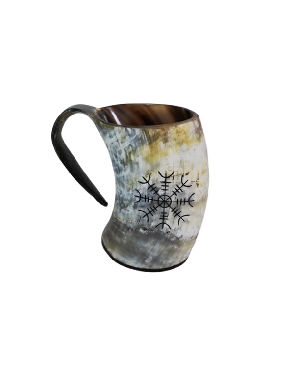 Horn mug with handle 0.5l (Vegvisir)