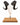 Freistehender Trophäenhalter für widder- und Mufflon mit Eichenholz-Sockel und schwarzer Stahlhalterung